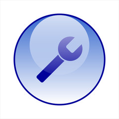 Settings glass icon vector design. Wrench icon