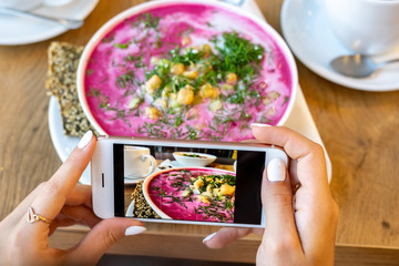 Vegan Food photo of healthy food for social networks. Raw vegan vegetarian healthy food