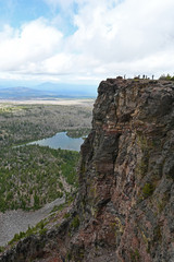 View of Three Sisters and Three Sisters Wilderness from Tam McArthur Rim Trail near Sisters, Oregon.