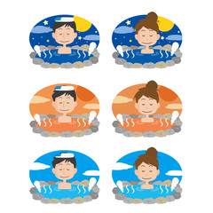 温泉　男性　女性　入浴　朝昼晩　セット