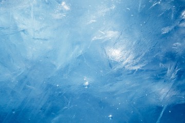 blue frozen texture of ice - obrazy, fototapety, plakaty