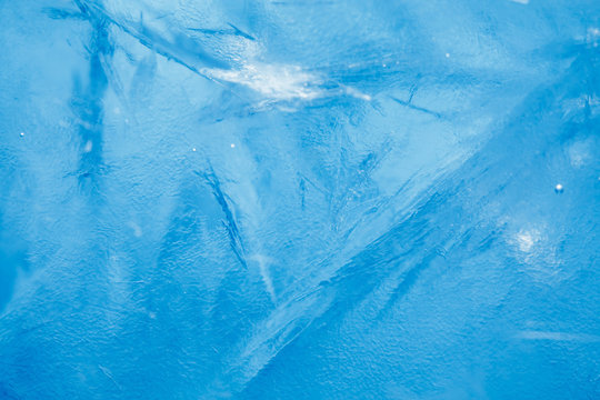 ice background, blue frozen texture