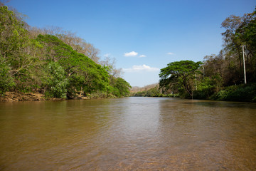 Beautiful scenery of mountain , river and blue sky