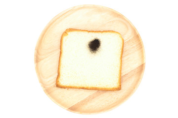 Spoiled slice bread, fungus on bread