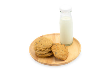 Cookies and a bottle of milk 