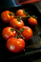 Baked tomatoes on tray