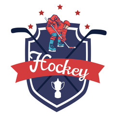 Hockey logo isolated on white background. Vector graphics.