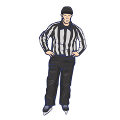 Fototapeta premium Hockey referee Isolated on a white background. Vector graphics.