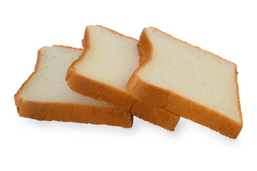 A row of slice fresh bread isolate on white background