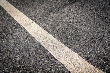 Asphalt Street White Line Up Close 