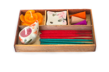 Aroma therapy set isolate on white background