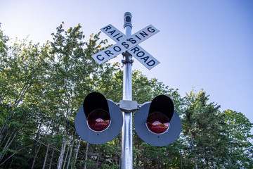 Railroad Lights In Small Maine Town