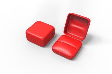 Blank Small  Ring Jewelry Box For Branding. 3d render illustration.