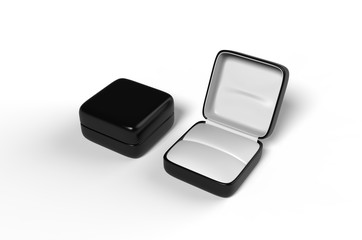 Blank Small  Ring Jewelry Box For Branding. 3d render illustration.