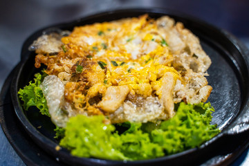 fried rice noodle with chicken and egg