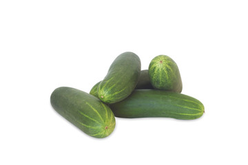 Fresh cucumbers isolate on white background