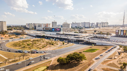 Obraz premium A beautiful aerial view of Brasilia bus station in Brasilia, Brazil
