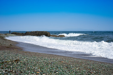 Natural background of sea glass.