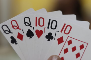 A beautiful view of poker cards