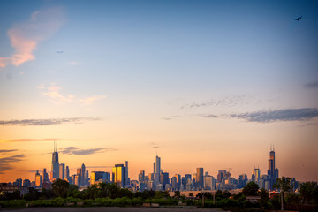 Naklejka premium Chicago sunrise