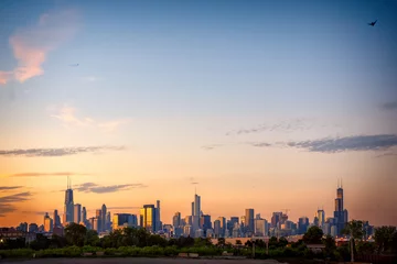 Rolgordijnen Chicago sunrise © Bruno Passigatti