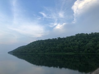 clouds over lake