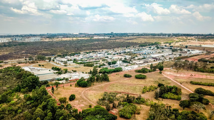 Fototapeta premium A beautiful aerial view of SAAN sector in Brasilia, Brazil