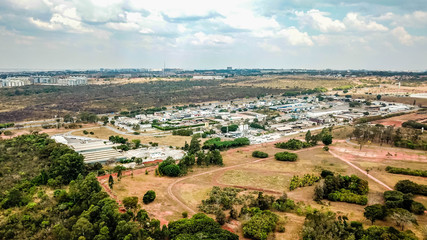 Fototapeta na wymiar A beautiful aerial view of SAAN sector in Brasilia, Brazil