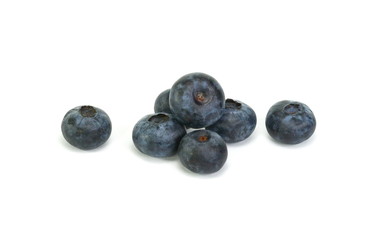 Sweet blueberries isolated on white .