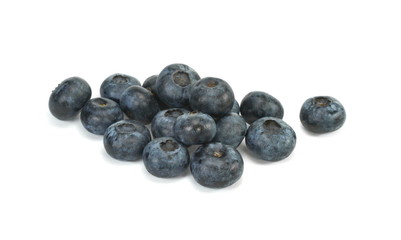 Sweet blueberries isolated on white .