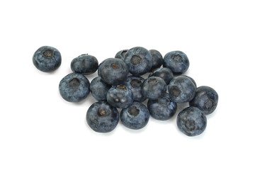 Sweet blueberries isolated on white .