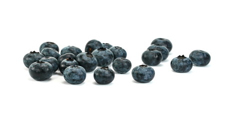 Sweet blueberries isolated on white .