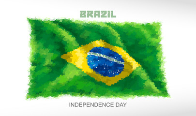 Fototapeta na wymiar The Brazilian flag on the independence day celebration.