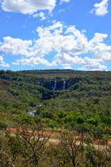 Fototapeta na wymiar A beautiful view of waterfalls in goias, Brazil