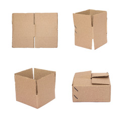 Brown cardboard box isolate on white background