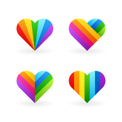 Rainbow heart illustrations