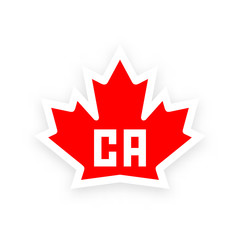 Canada symbol with Canadian red maple leaf