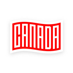 Canada letters in the form of a waving flag