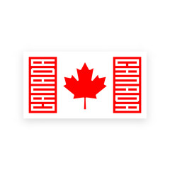 Creative vector illustration with the national flag of Canada