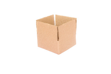 Brown cardboard box isolate on white background