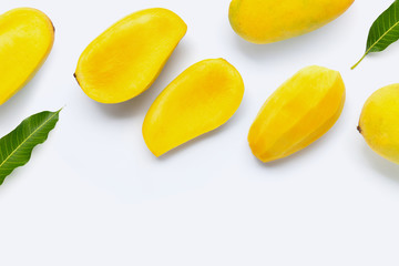 Tropical fruit, Mango  on white background.