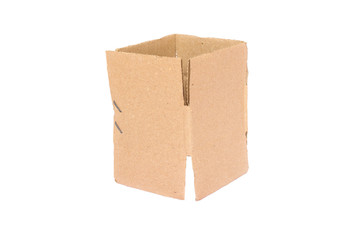 Brown cardboard box isolate on white background