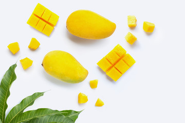 Tropical fruit, Mango  on white background.