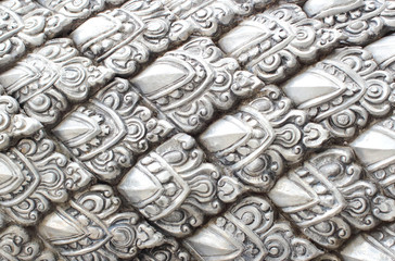Fototapeta na wymiar Thai style engraved silver background