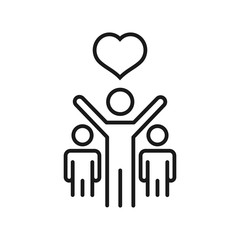 friendship and love - minimal line web icon. simple vector illustration. concept for infographic, website or app.