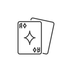 Playing cards vector linear icon - poker concept symbol in outline style
