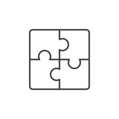 Puzzle vector concept icon or symbol in thin line style
