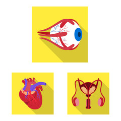 Vector illustration of human and health logo. Collection of human and scientific stock symbol for web.