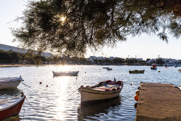 Naklejka na ściany i meble Fishermans boat in Milos, Greece. 