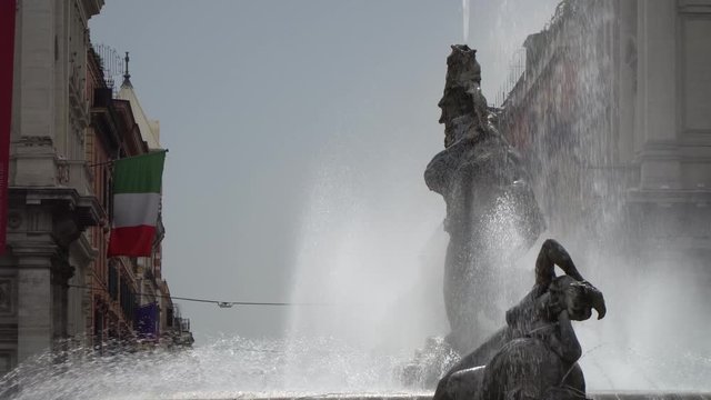 Fountain of the Naiads on Square of the Republic in Rome, Italy